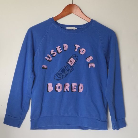 Mango‎ Kids Printed Cotton Sweatshirt Blue 11 12 - Picture 2 of 5